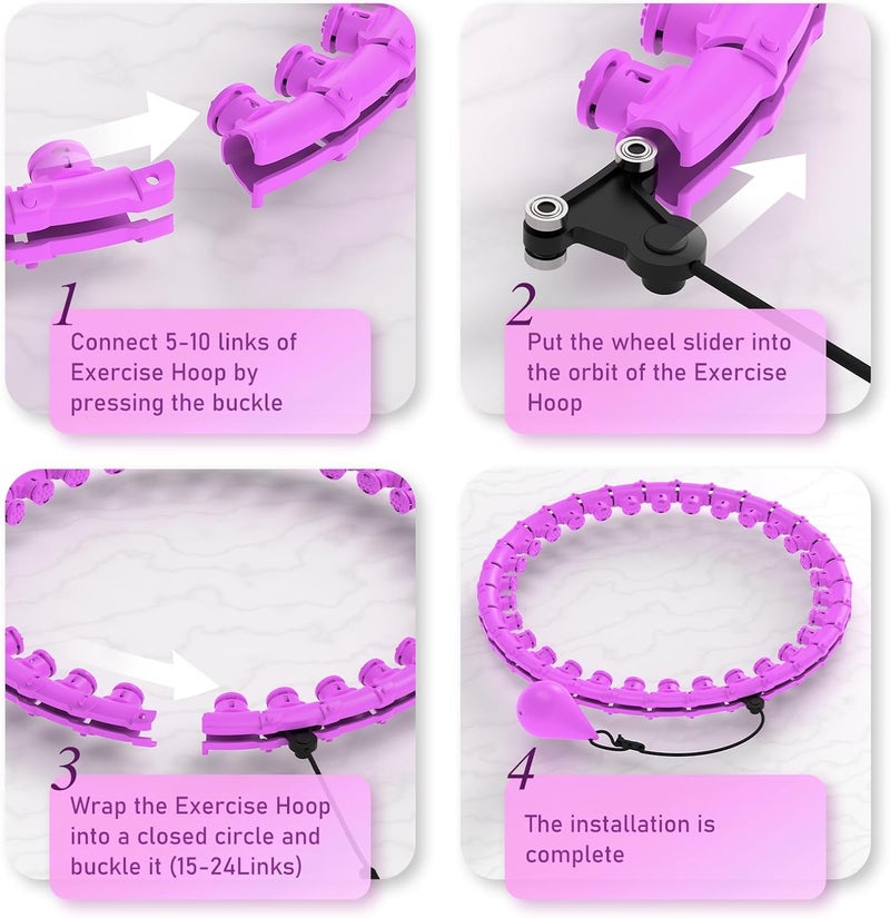 JKSHMYT Weighted Hula Circle Hoops for Adults Weight Loss, Infinity Fit Hoop Plus Size, 30 Detachable Links, Exercise Hoop for Women and Beginners - Image 5